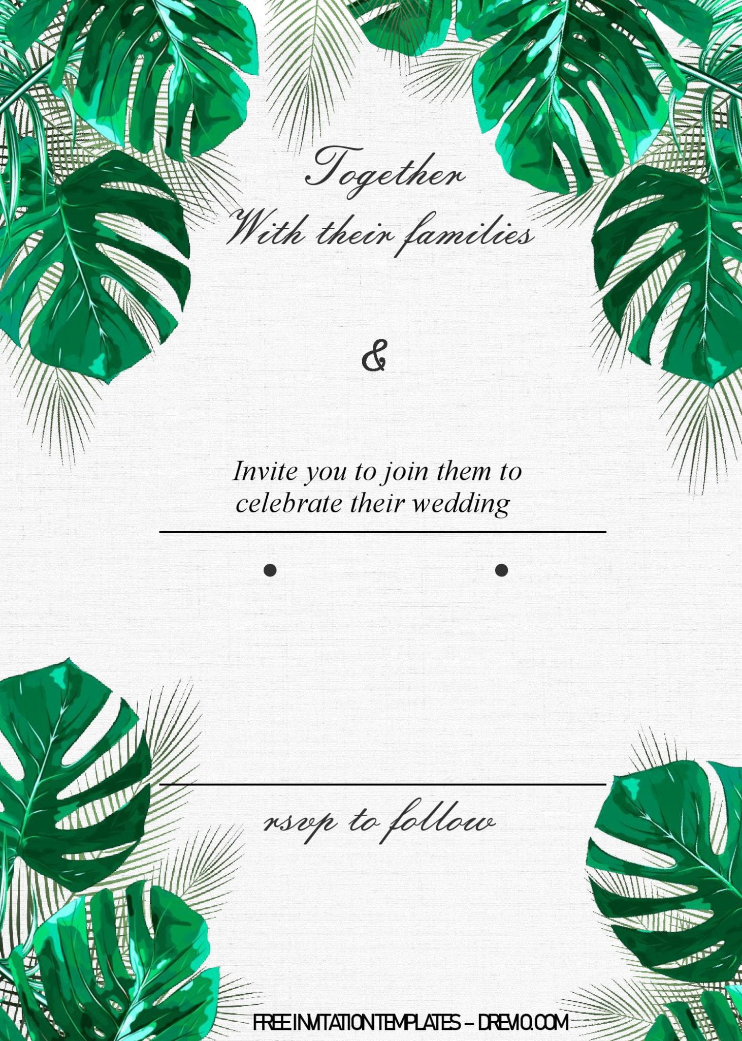 Tropical Leaves Invitation Templates – Editable With MS Word | Download