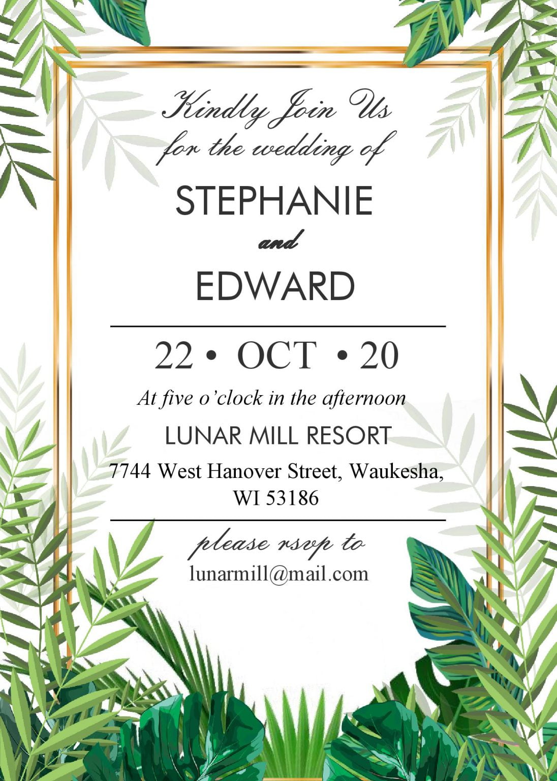 Tropical Leaves Invitation Templates – Editable With MS Word | Download