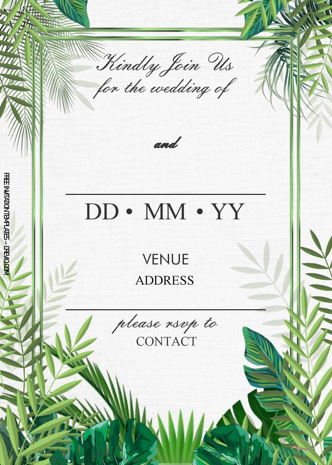 Tropical Leaves Invitation Templates – Editable With MS Word | Download