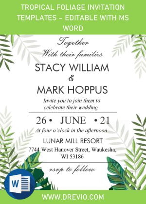 Tropical Leaves Invitation Templates – Editable With MS Word | Download