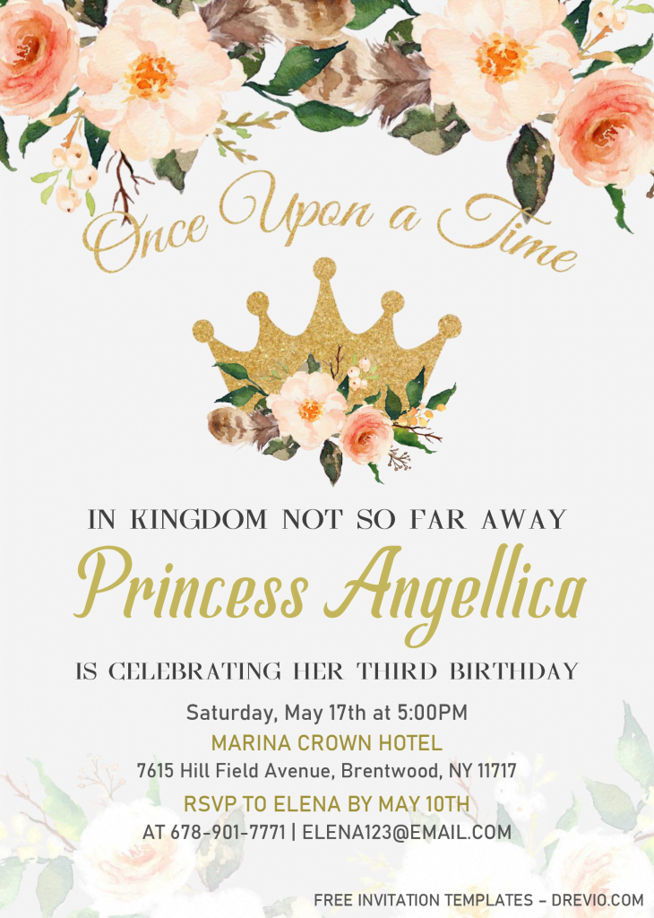 Princess Birthday Invitation Templates – Editable With Microsoft Word