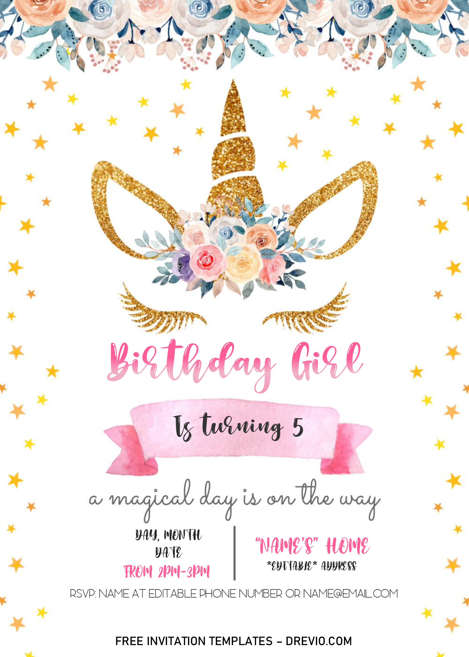 Printable Unicorn Invitations