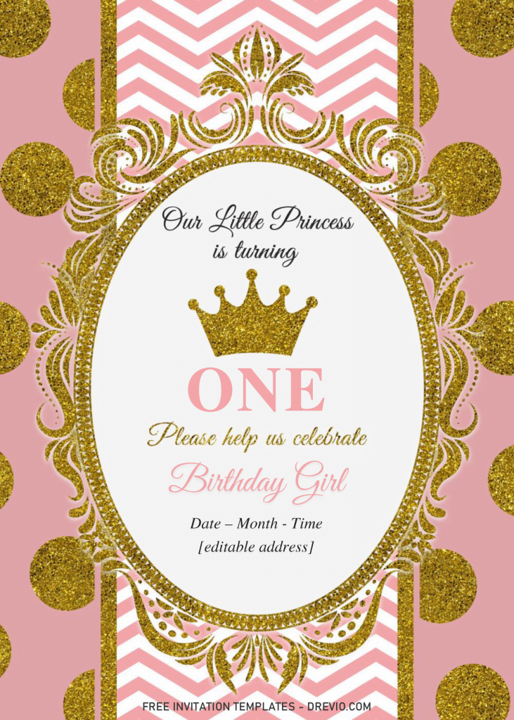 Royal Princess Invitation Templates Editable .Docx Download
