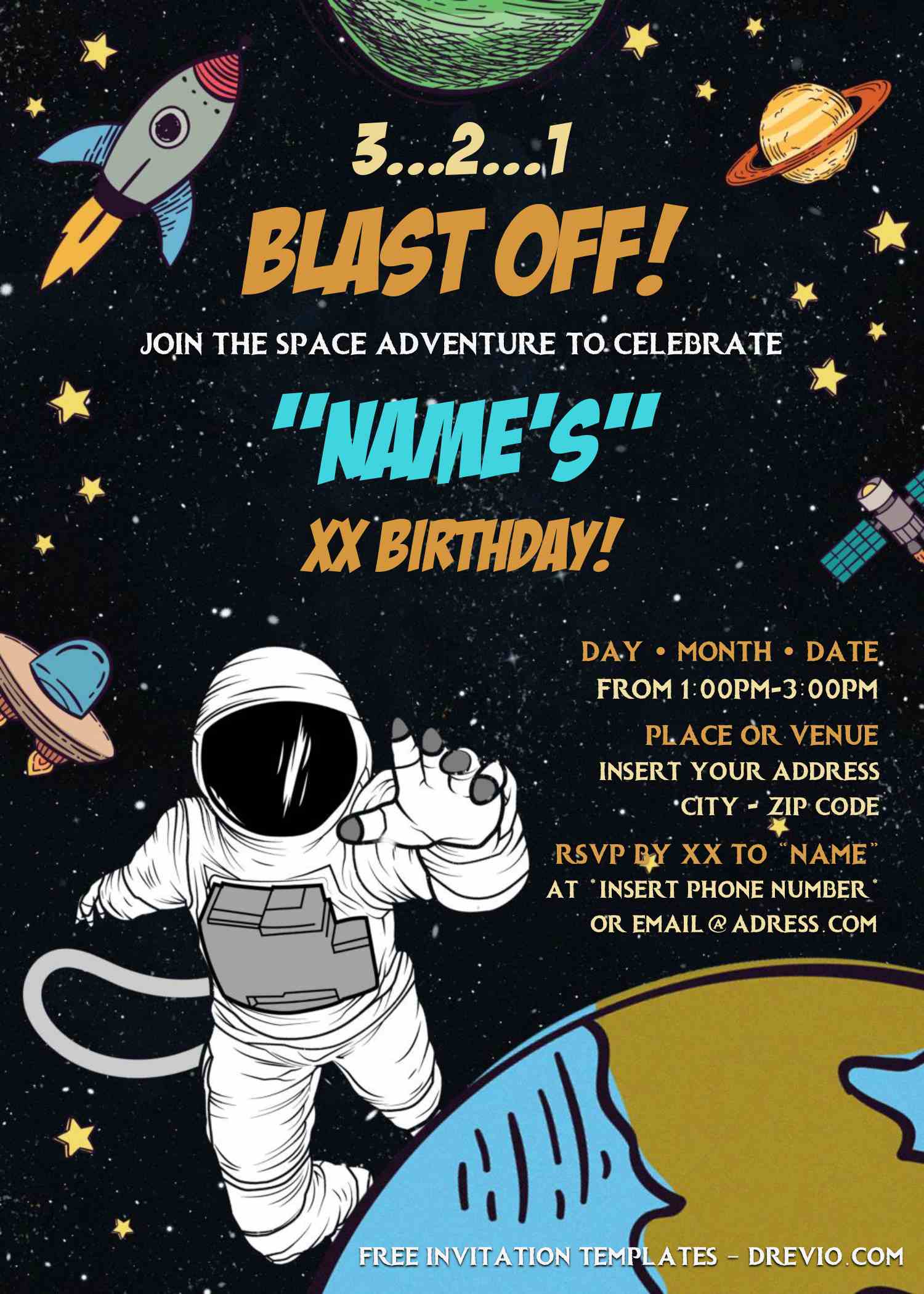 Outer Space Invitation Template