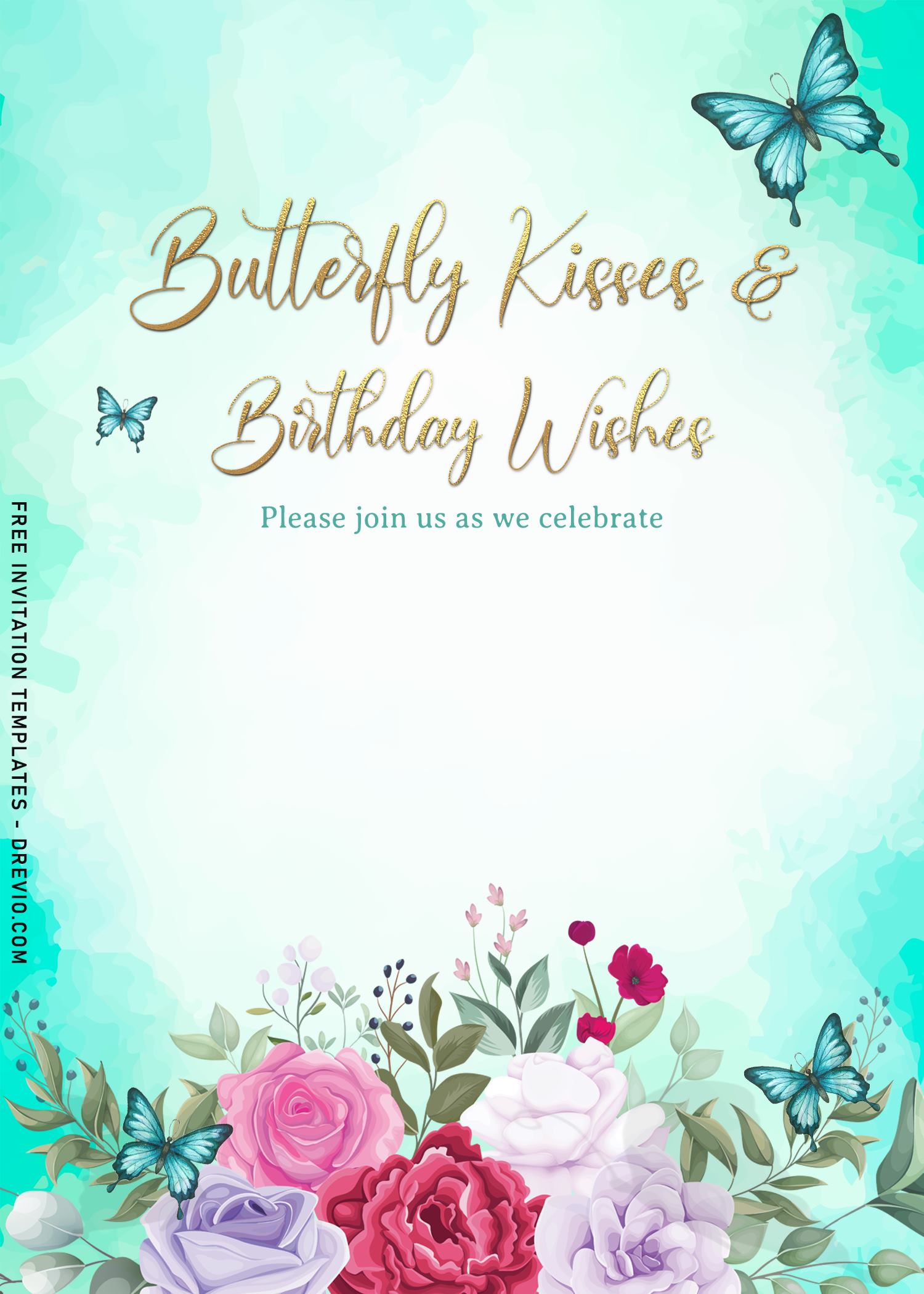 7 Watercolor Butterfly Birthday Invitation Templates For All Ages