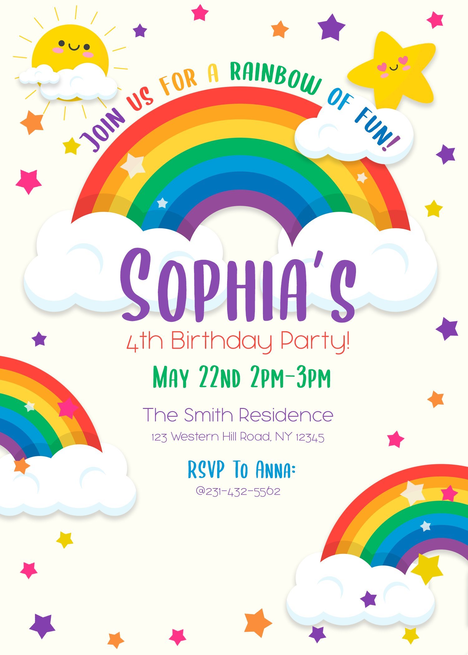 Rainbow Friends Invitation Template