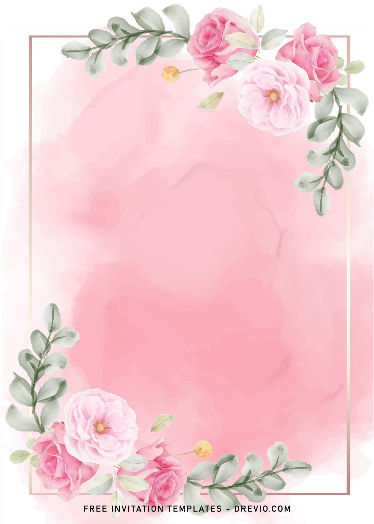 Pink Flowers Invitation