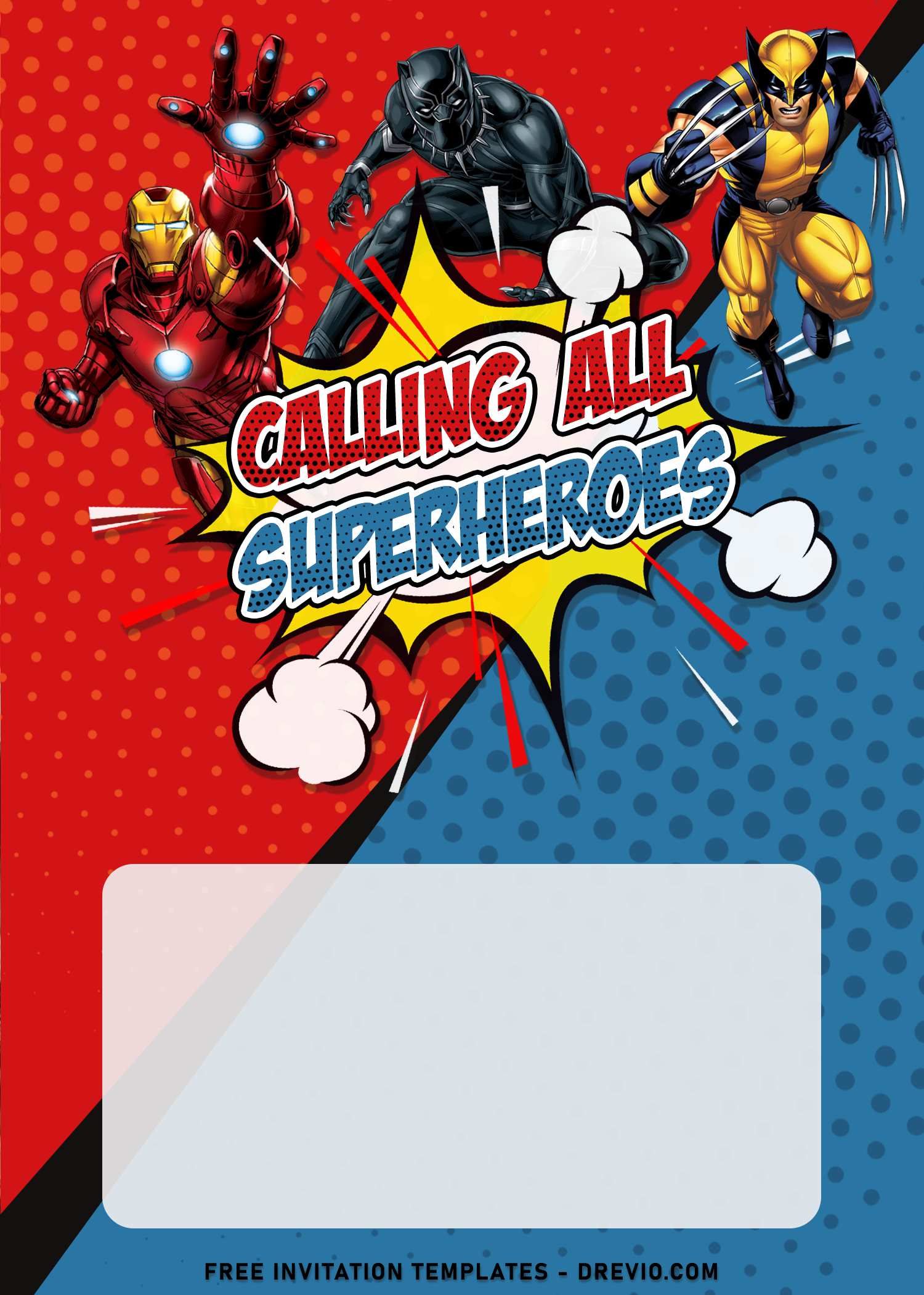 Superhero Invitation Template Free