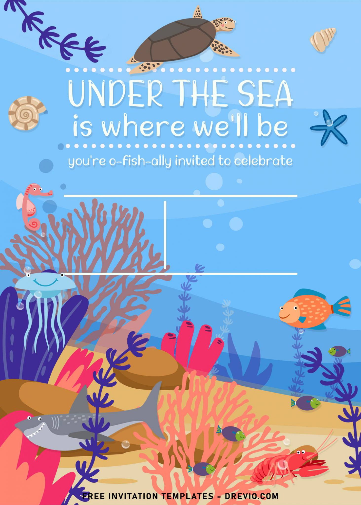 9+ Creative And Cute Under The Sea Themed Birthday Invitation Templates ...