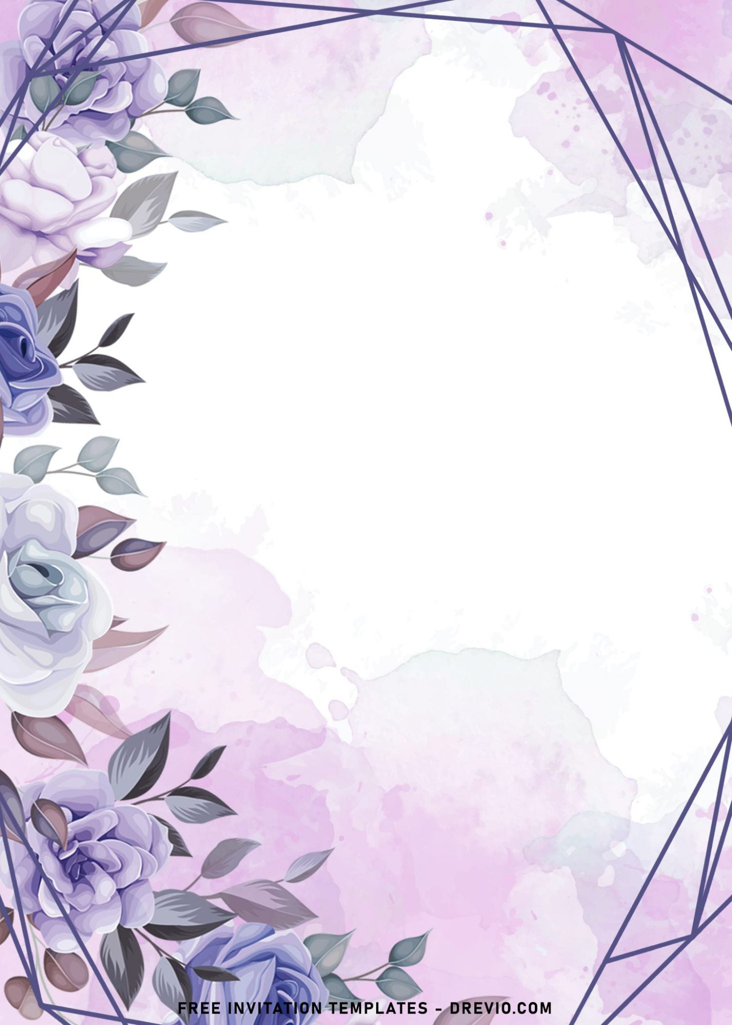 10+ Beautiful Purple Floral And Leaves Birthday Invitation Templates ...