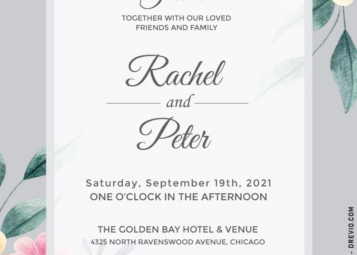 (FREE PRINTABLE) – Brown Artistic Border Wedding Invitation Templates ...