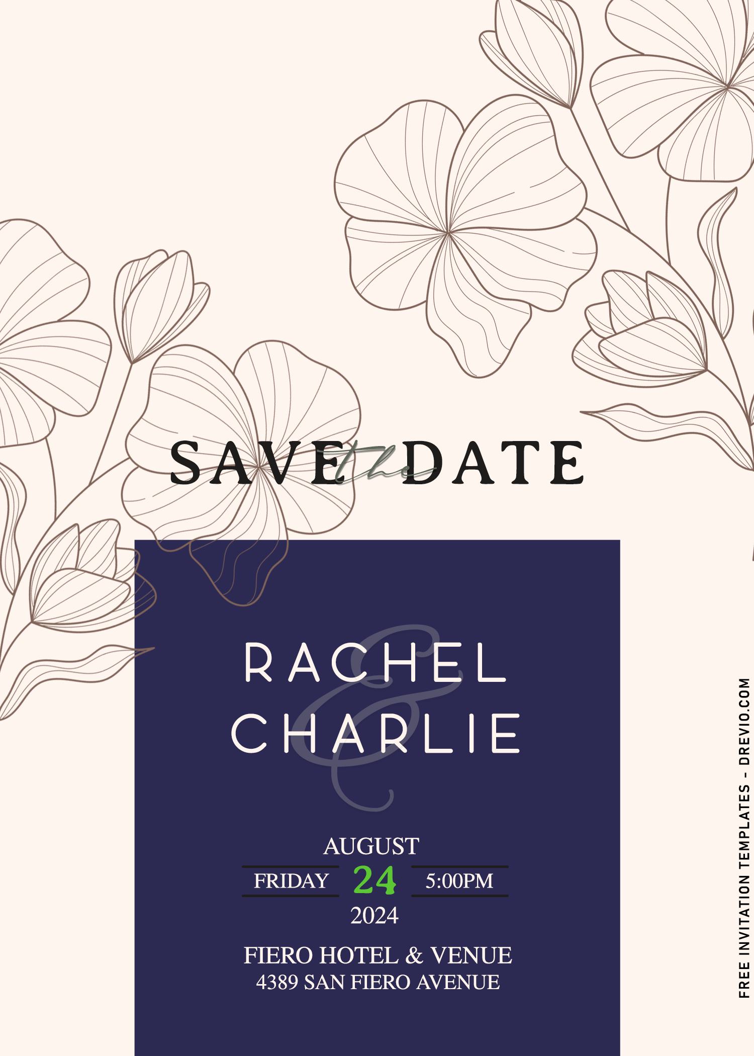 8+ Elegant Floral Save The Date Invitation Templates | Download Hundreds  FREE PRINTABLE Birthday Invitation Templates