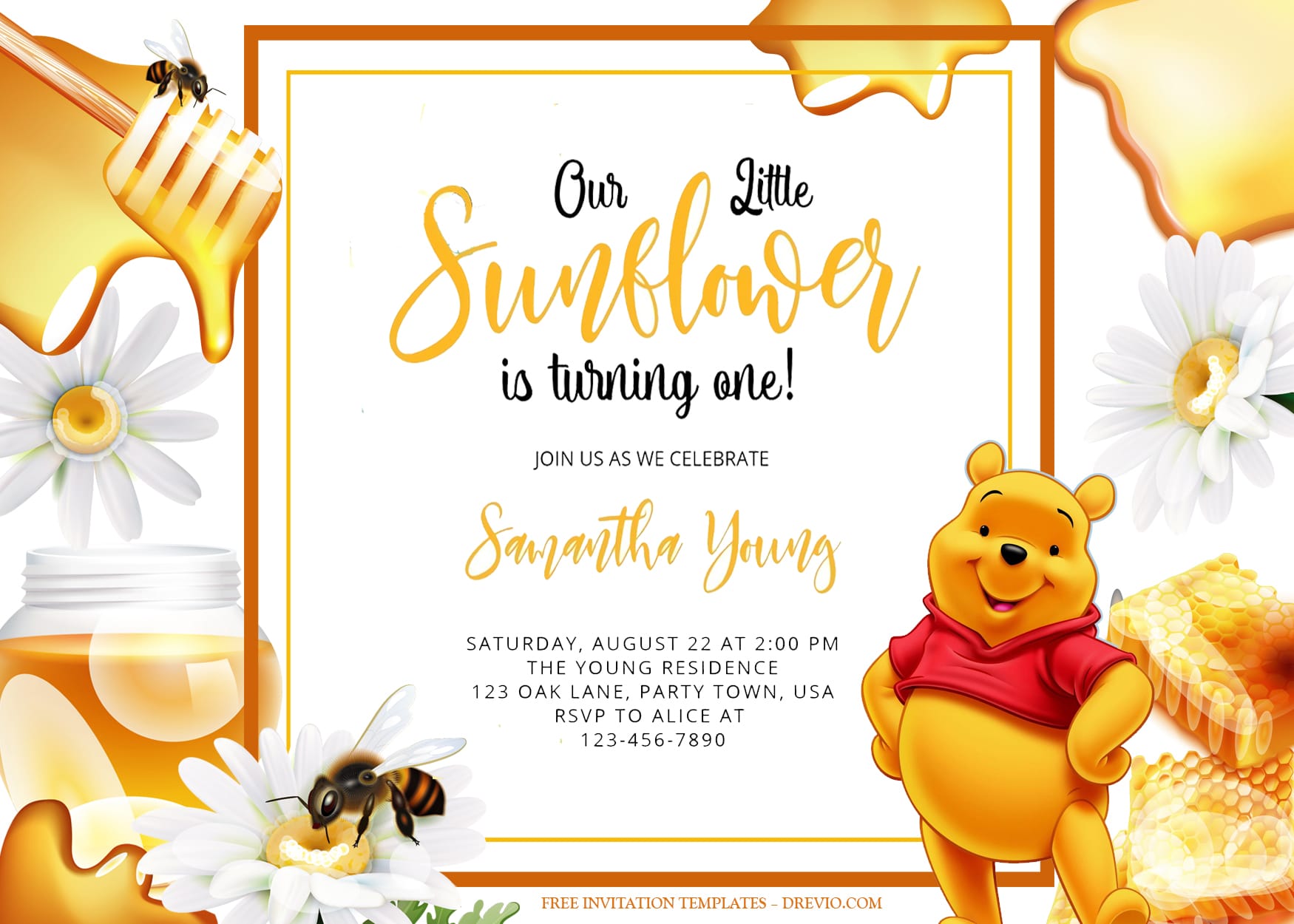 Winnie The Pooh And Friends Birthday Invitations
