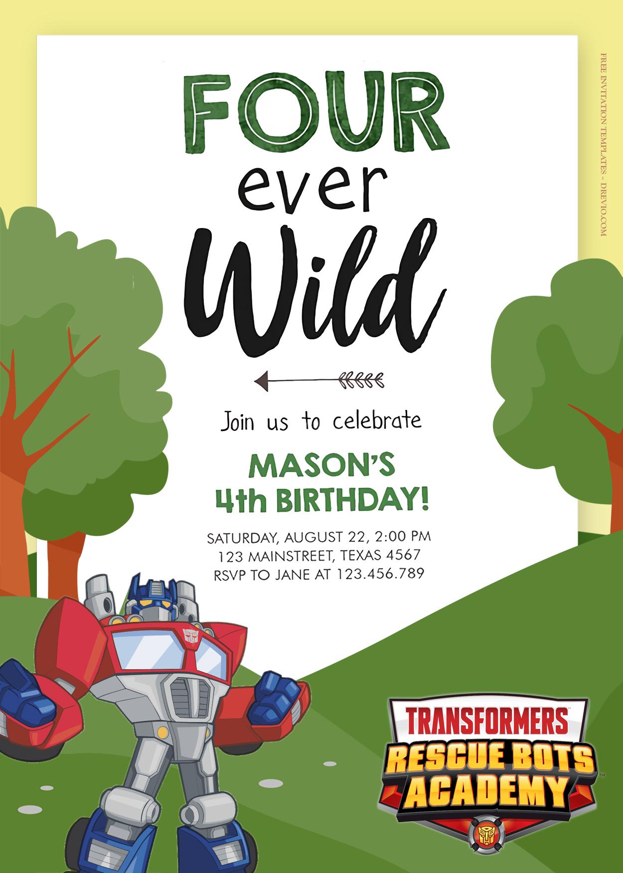 Printable Transformers Rescue Bots Birthday Water Bottle Labels 