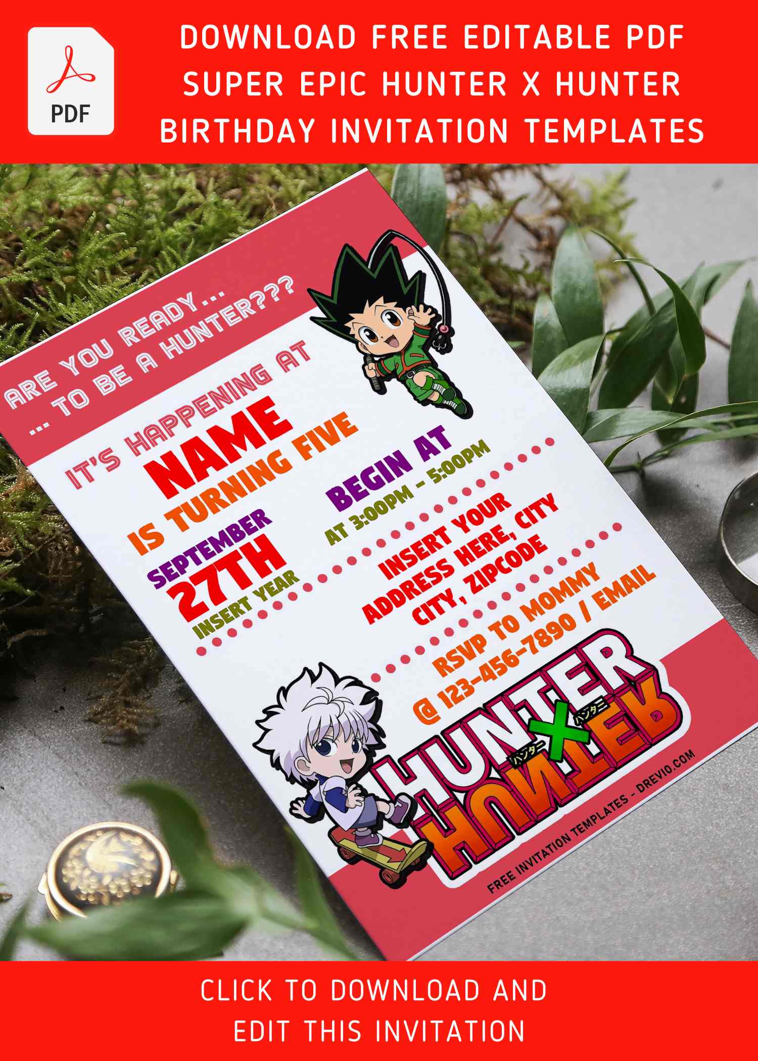 20+ Hunter X Hunter Canva Birthday Invitation Templates in 2023  Birthday  invitation templates, Birthday invitations, Popular anime