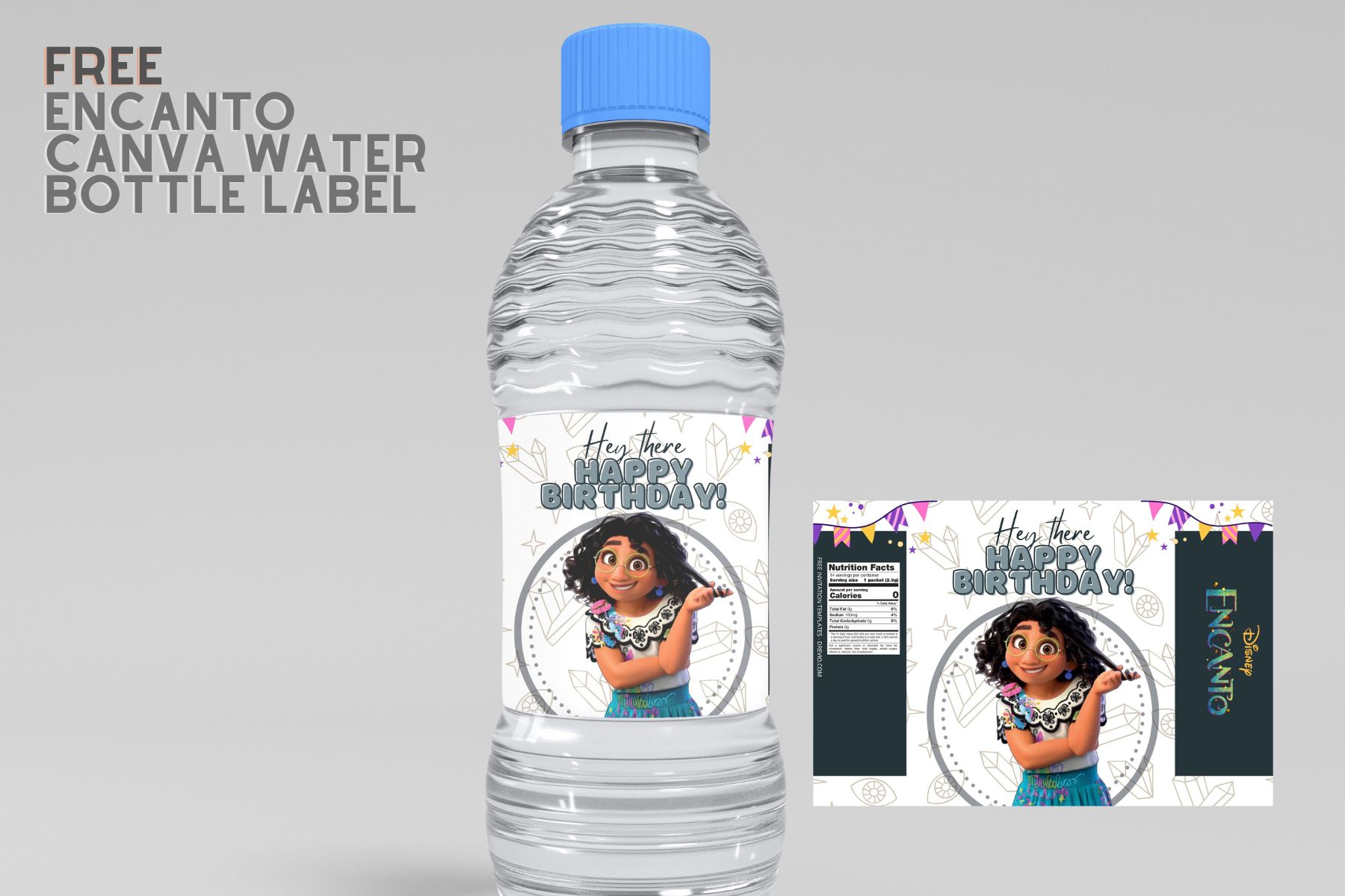 free water bottle label template birthday
