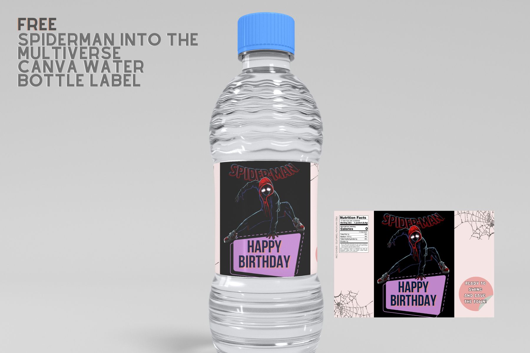 Miles Morales Spiderman Birthday Bottle label - Watter Bottle Party Pack -  Labels Printables Miles Morales Birthday DIGITAL DOWNLOAD