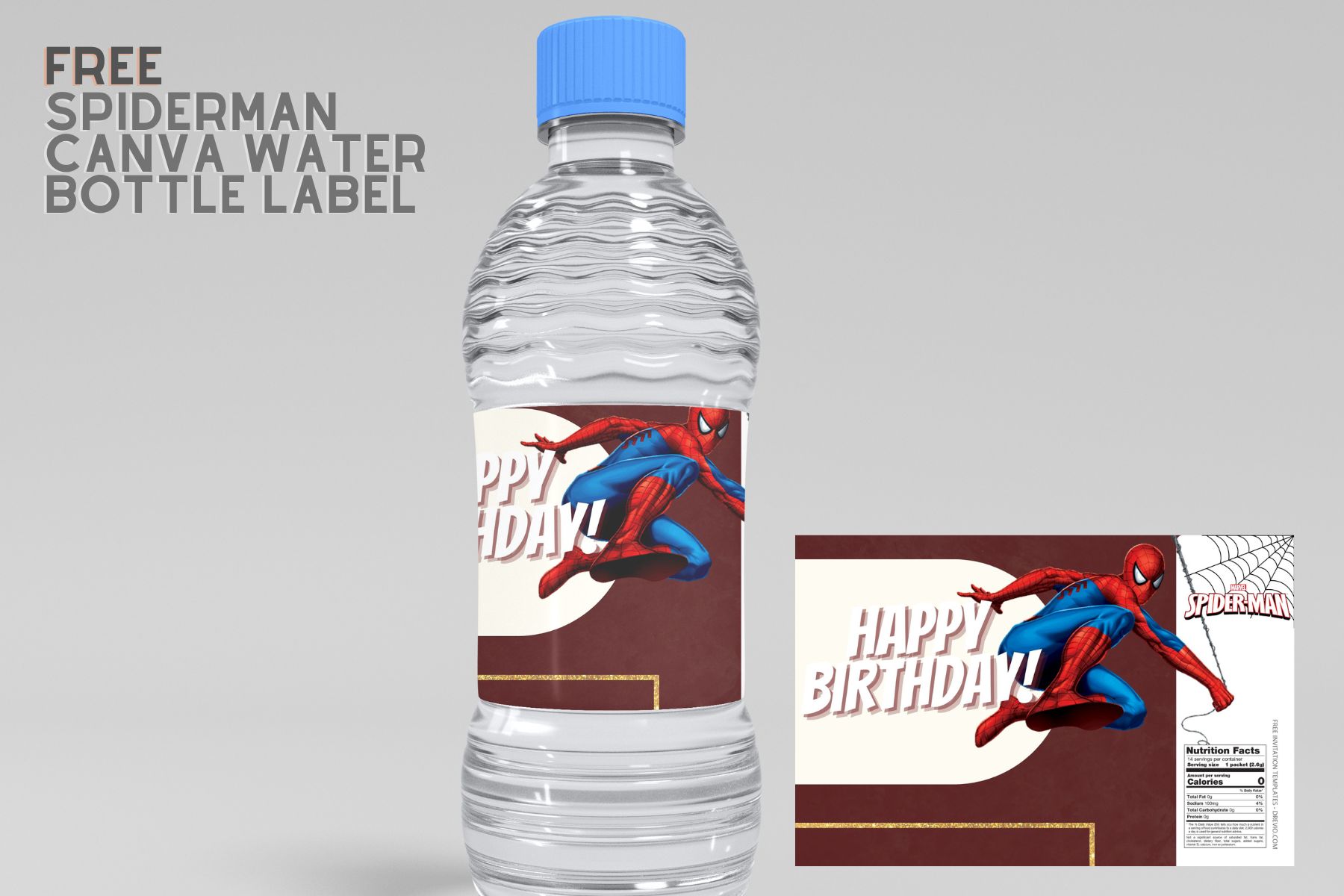 39 Downloadable Free Printable Spiderman Water Bottle Labels