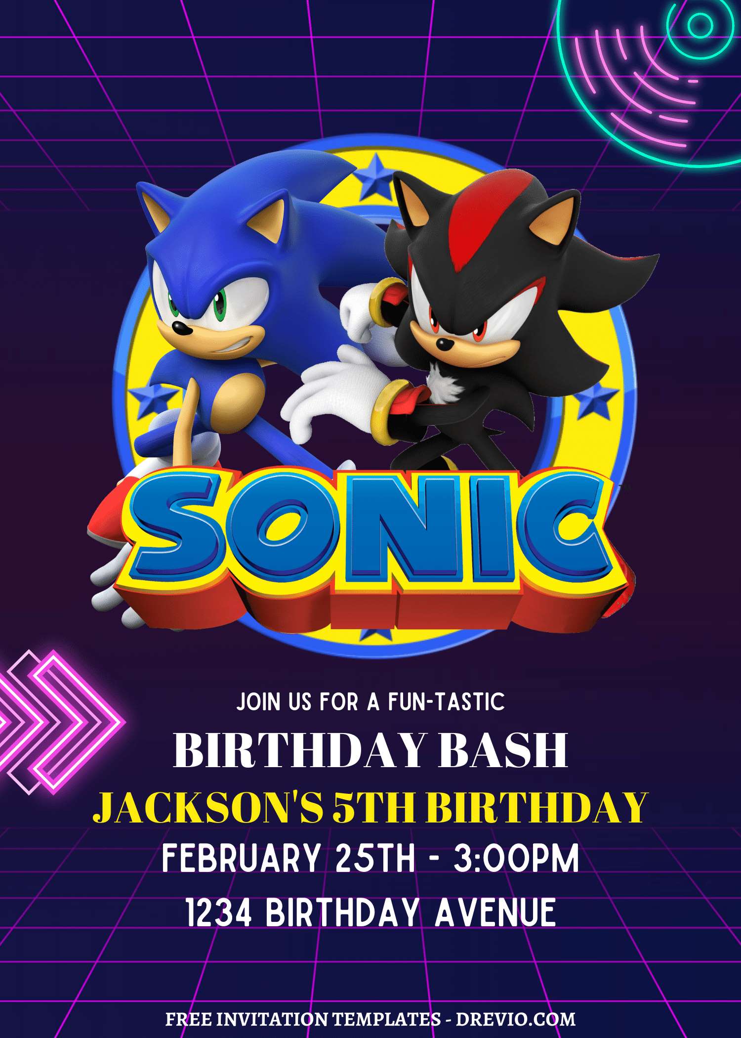 9+ Sonic The Hedgehog Canva Birthday Bash Invitation Templates  Download  Hundreds FREE PRINTABLE Birthday Invitation Templates