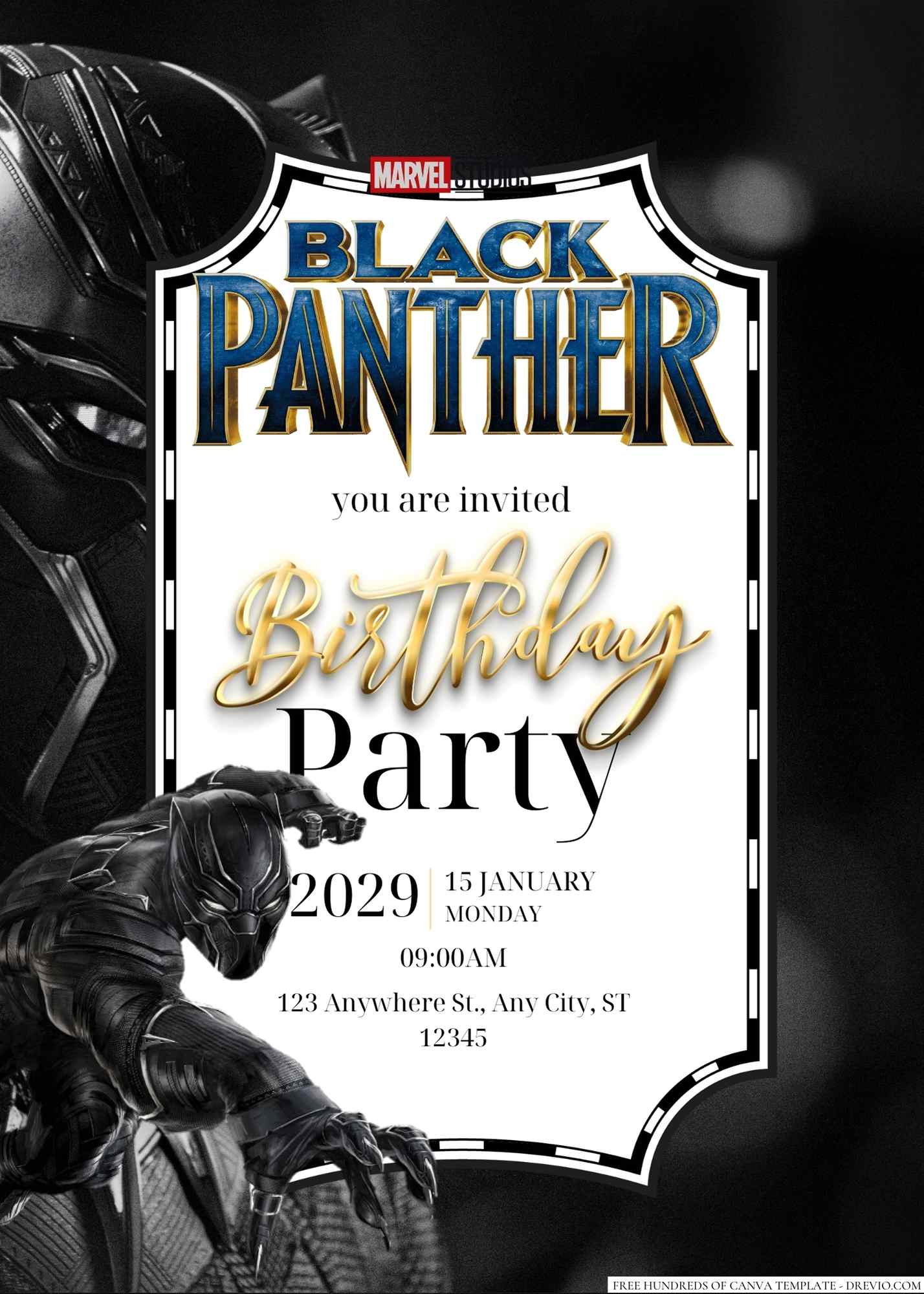 Instant Download the Black Panther Water Bottle Labels, the Black Panther  Party, the Black Panther Birthday Printable 