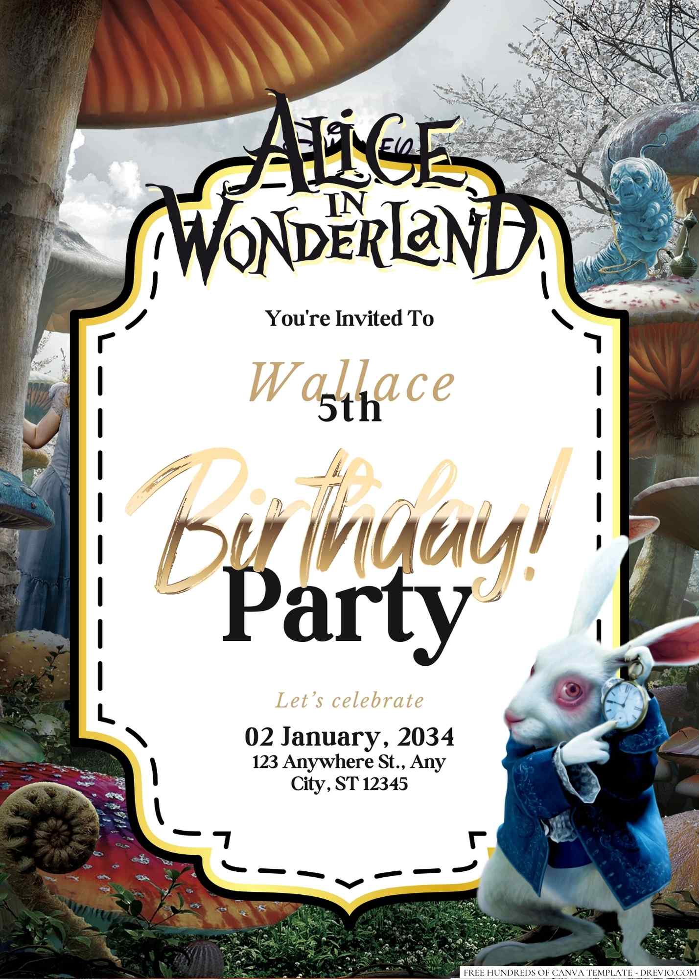 7+ Alice In Wonderland Birthday Invitation Templates