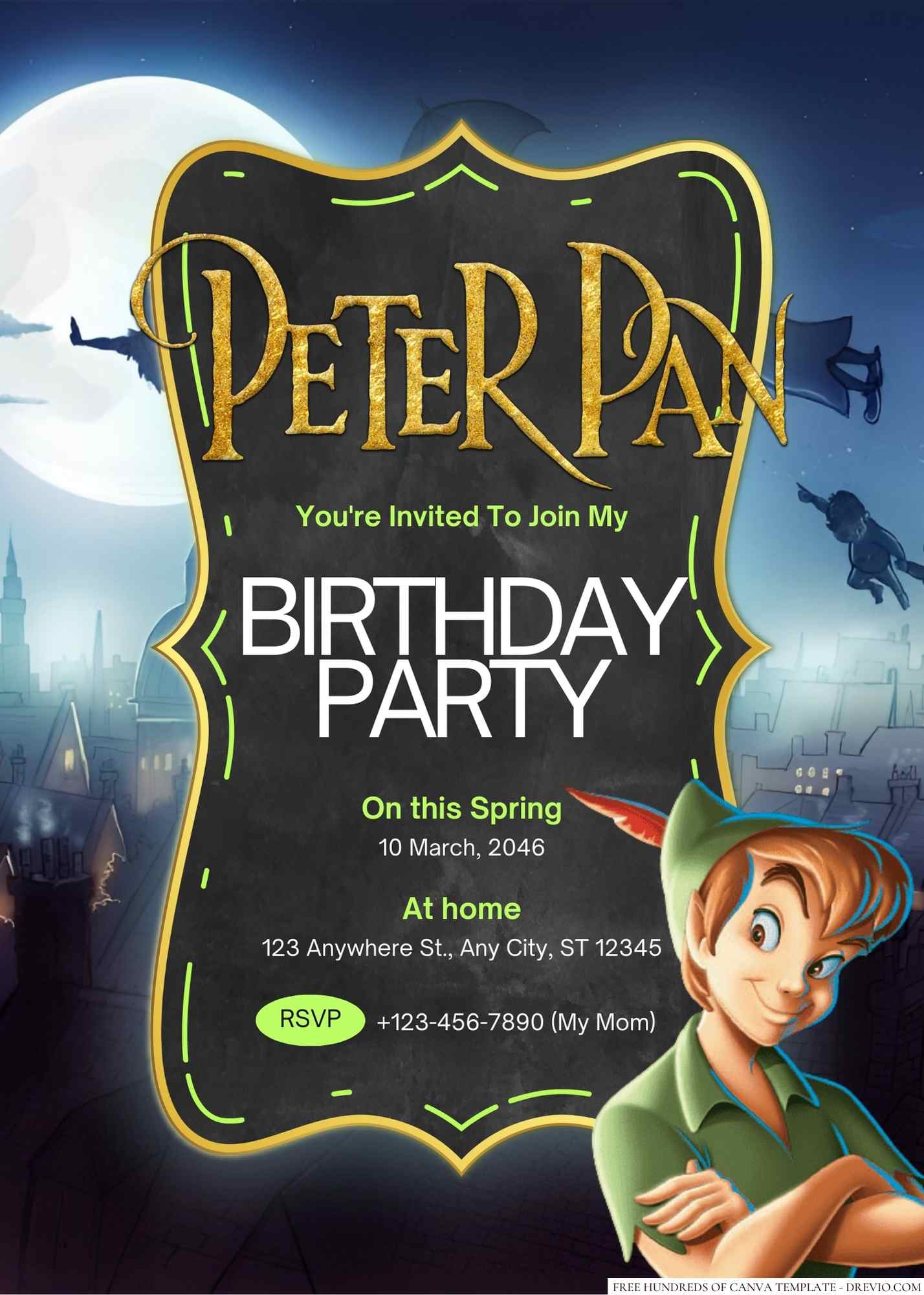 Peter Pan Birthday Digital Video Invitation – crsticustomdesigns