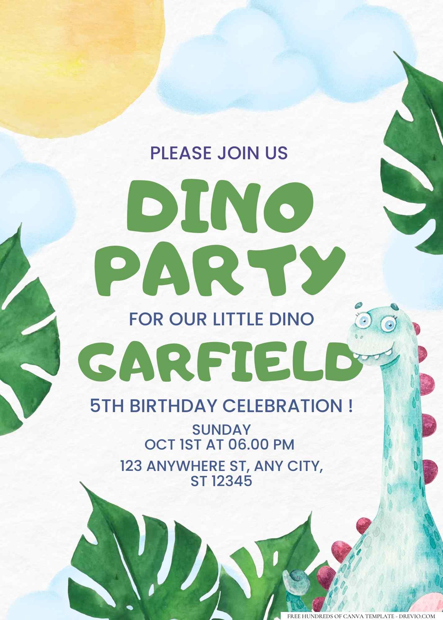 Pin the Tail on the Dinosaur Printable Birthday (Instant Download