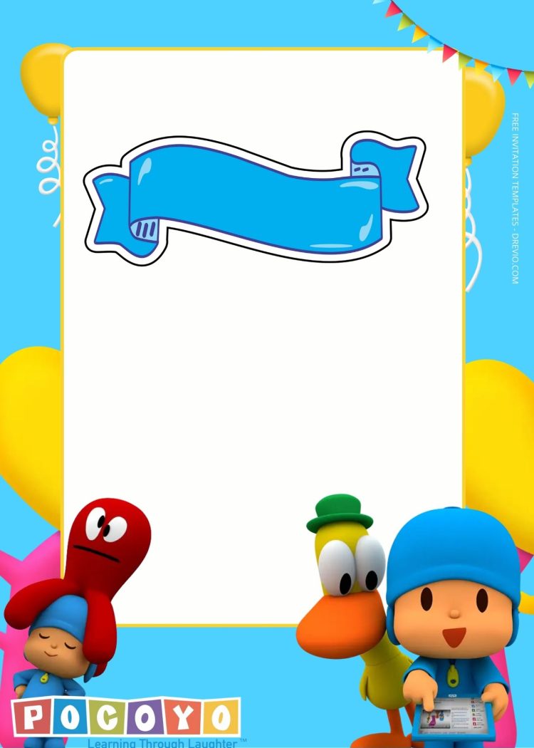 FREE Pocoyo Birthday Invitation Templates | Download Hundreds FREE ...