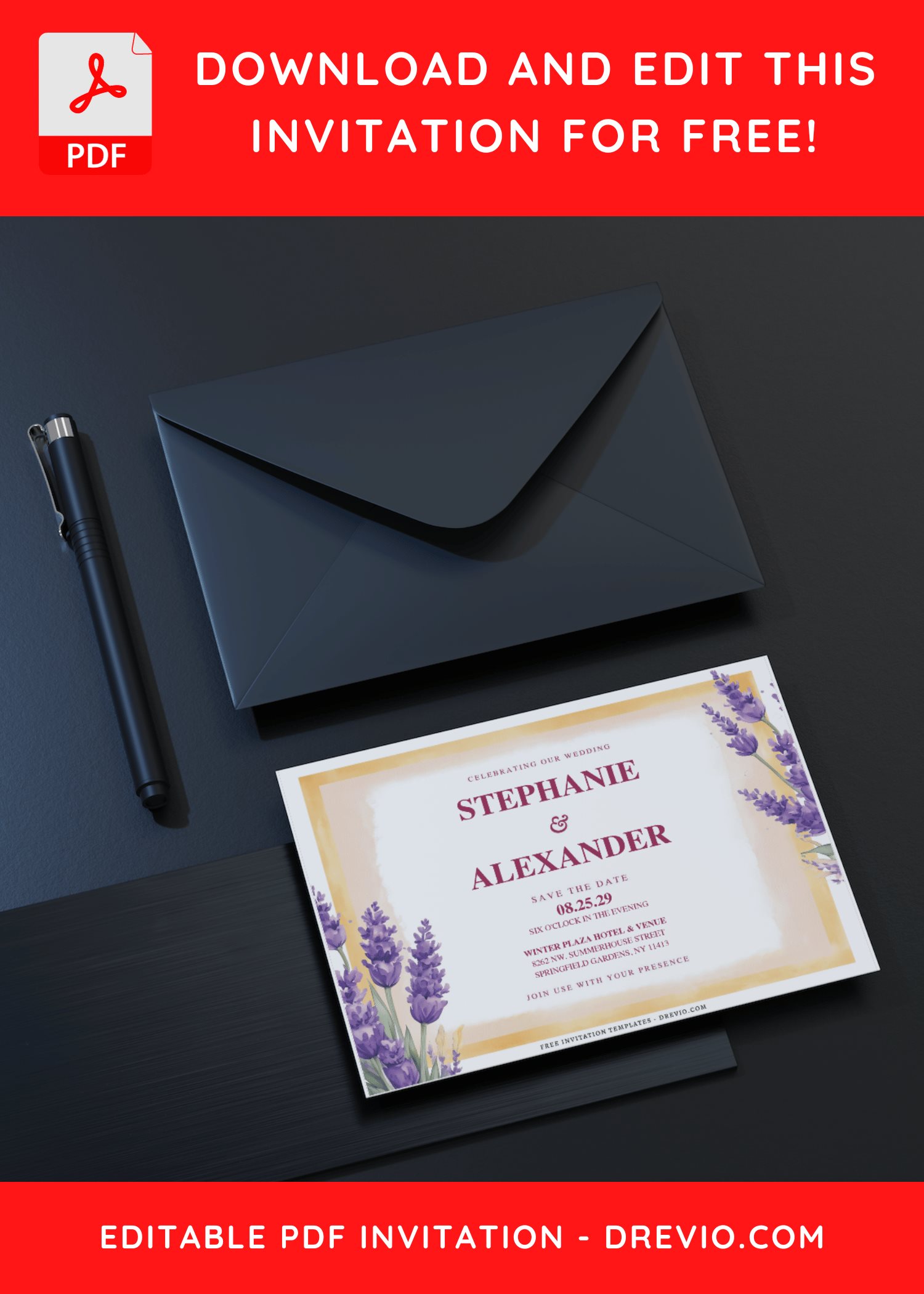 Free Editable Template BTS Invitation 01 2023