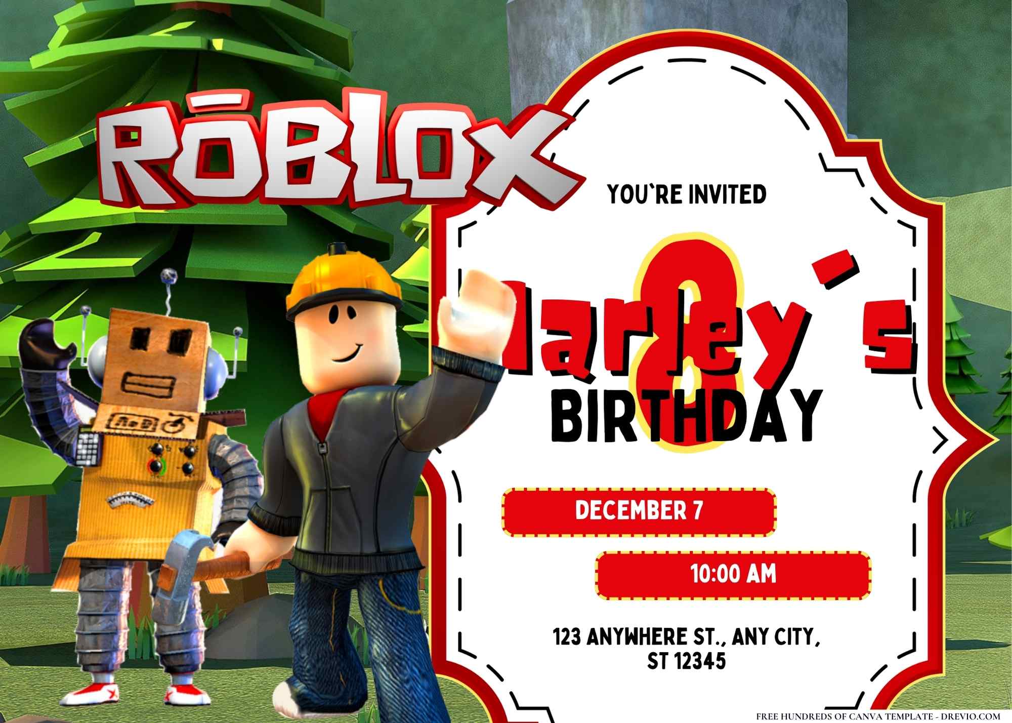 8+ Best Roblox Gamer Birthday Invitation Templates  Free birthday  invitation templates, Free birthday stuff, Free invitation templates