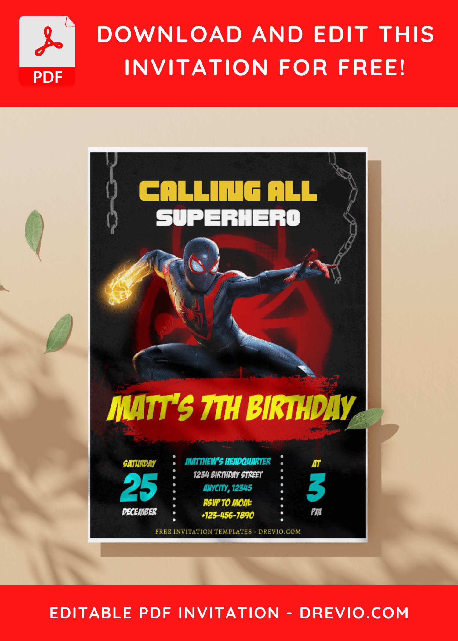 Miles Morales Spider Verse Printables - My Party Templates