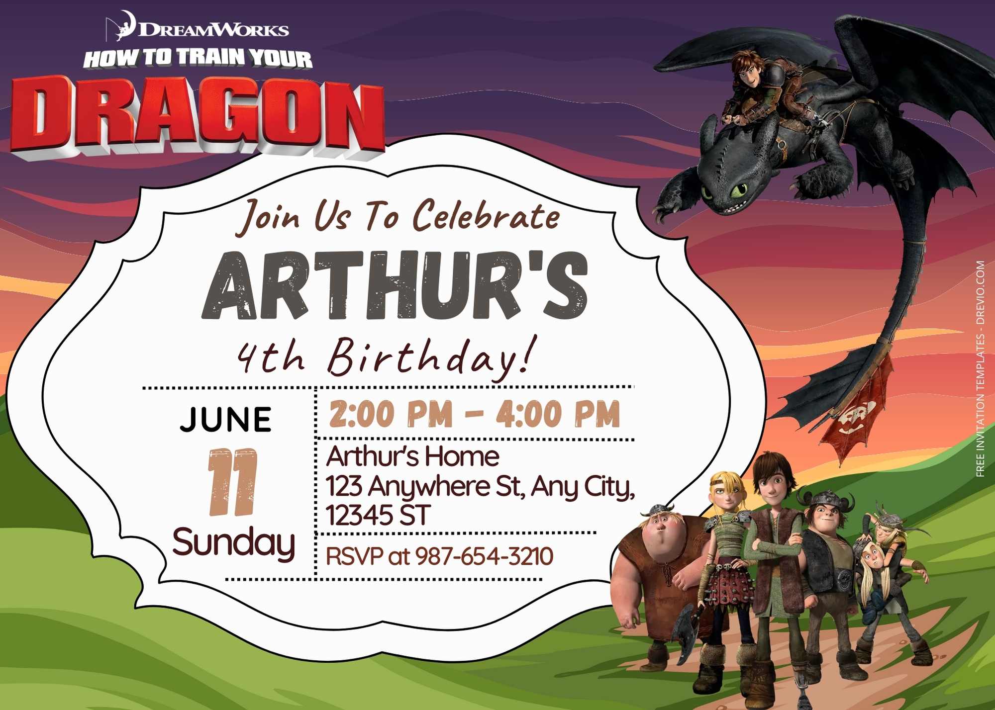 8+ How To Train Your Dragon Birthday Invitation Templates  Dragon birthday  invitations, How train your dragon, How to train your dragon