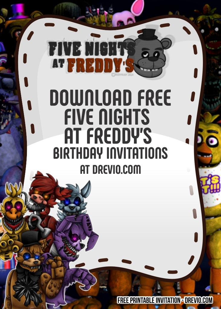 Five Night's at Freddy's PIZZA BOX Printable Birthday Bridal Shower Event  Party Favor Decoration 